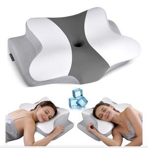 Cooling Contour Memory Foam Pillow - Gray and White